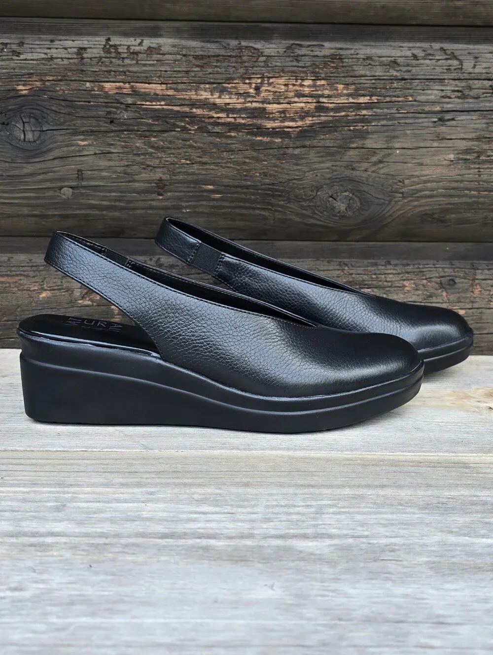 Natutalizer Sutton Y2K Corporate Chic Leather Slingback Comfort Wedge 7M